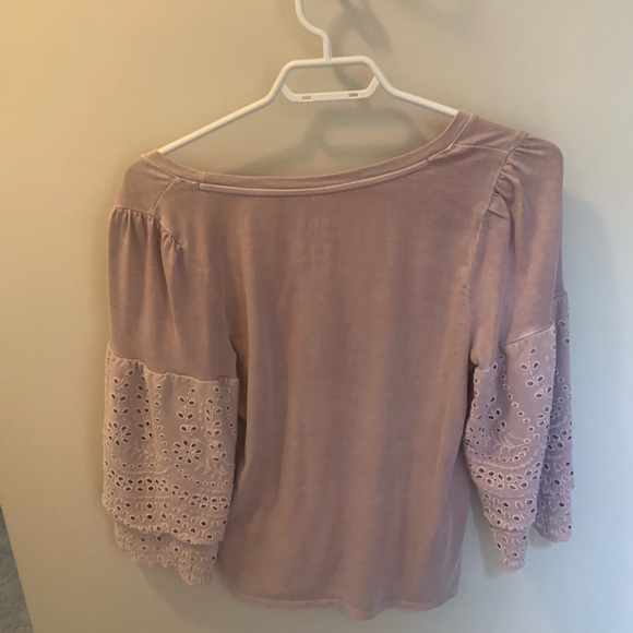 Purple/ pink half sleeve lace shirt - Picture 4 of 6